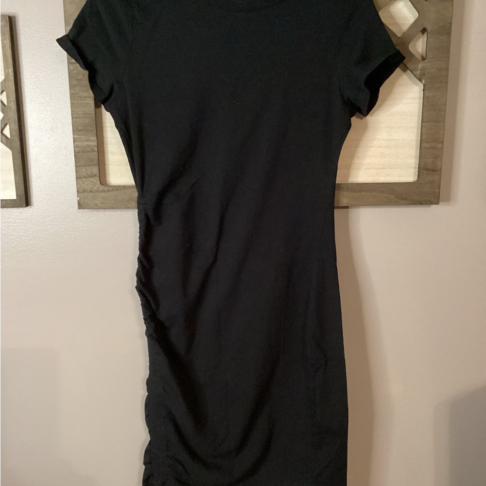 50 A New Day Black Short Sleeve Dress with ruched side sz small